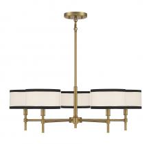 Savoy House Meridian CA M10011NB - 5-Light Chandelier in Natural Brass