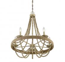 Savoy House Meridian CA M10014-97 - 5-Light Chandelier in Natural Wood with Rope