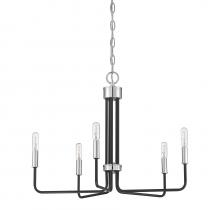 Savoy House Meridian CA M10068MBKCH - 5-Light Chandelier in Matte Black with Chrome