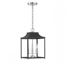 Savoy House Meridian CA M30013MBKPN - 3-Light Pendant in Matte Black with Polished Nickel