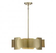 Savoy House Meridian CA M70117BB - 4-Light Pendant in Burnished Brass