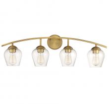 Savoy House Meridian CA M80033NB - 4-Light Bathroom Vanity Light in Natural Brass