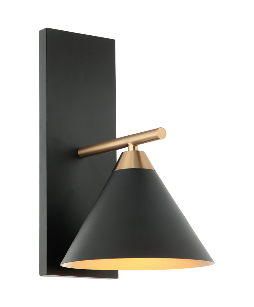 Bliss Aged Gold Brass + Matte Black Wall Sconce