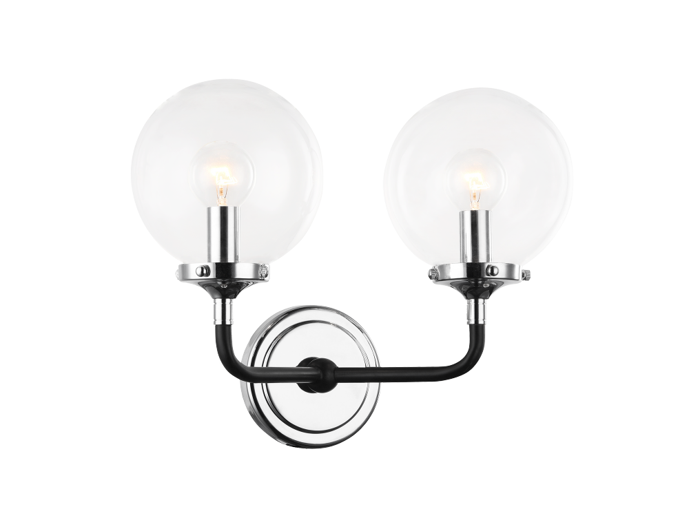 Particles Black & Chrome Wall Sconce