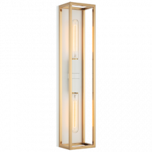 Matteo Lighting S15122WHAG - Shadowbox White + Aged Gold Brass Wall Sconce