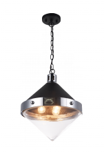 Matteo Lighting C72203CHCL - Sphericon Matte Black & Chrome Pendant