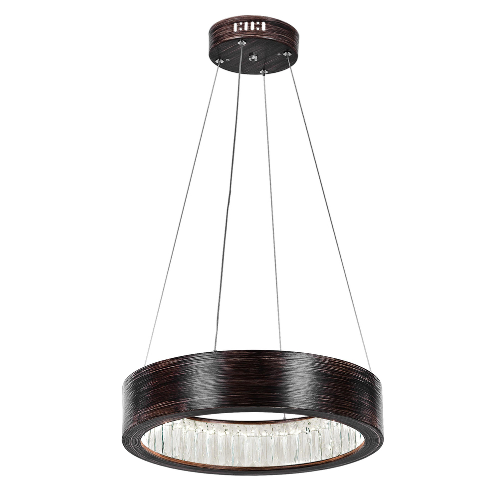 Rosalina LED Chandelier With Wood Grain Brown Finish