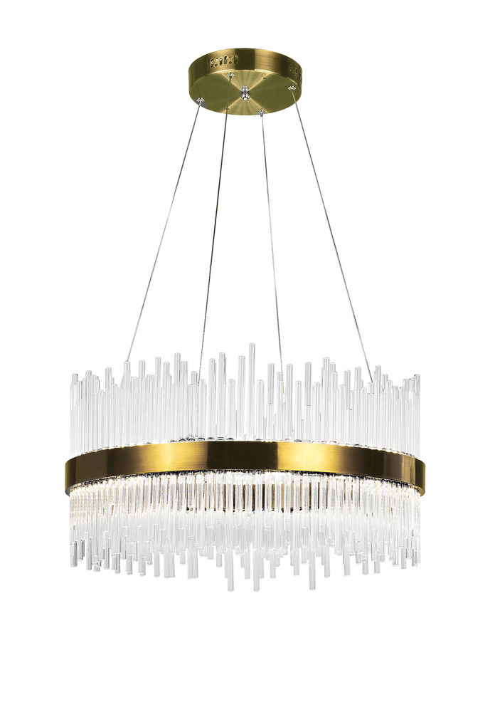 LED Chandelier with Antique Brass Finish