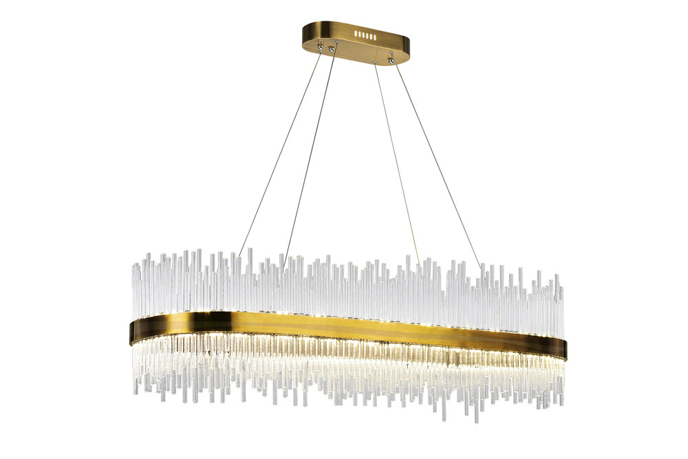 LED Chandelier with Antique Brass Finish