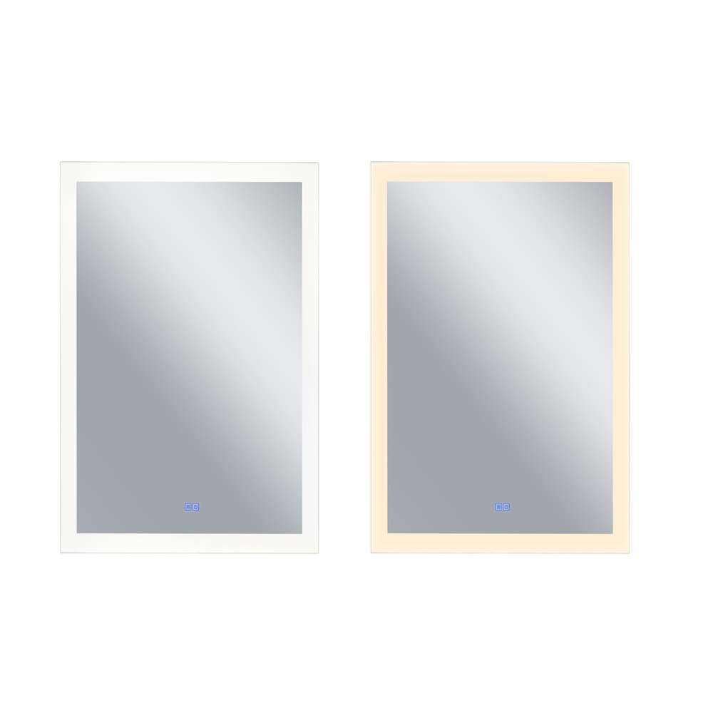 Abigail Rectangle Matte White LED 30 in. Mirror From our Abigail Collection