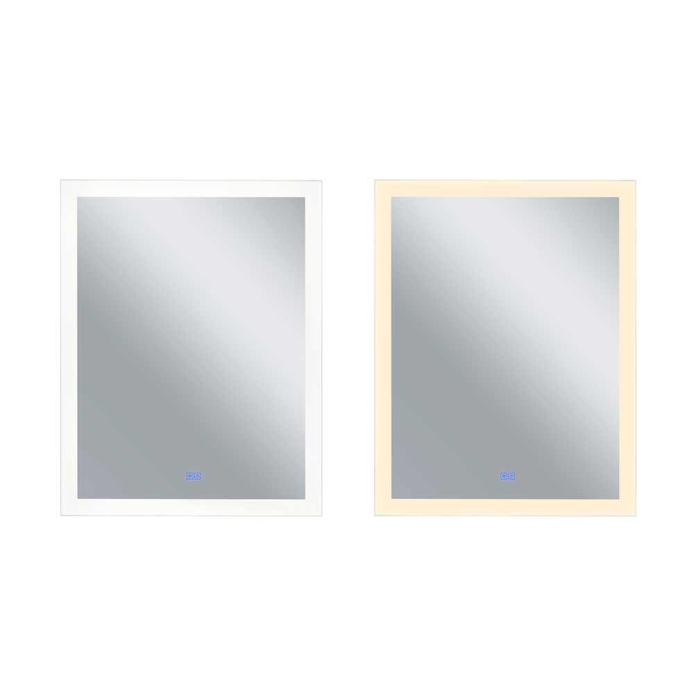 Abigail Rectangle Matte White LED 32 in. Mirror From our Abigail Collection