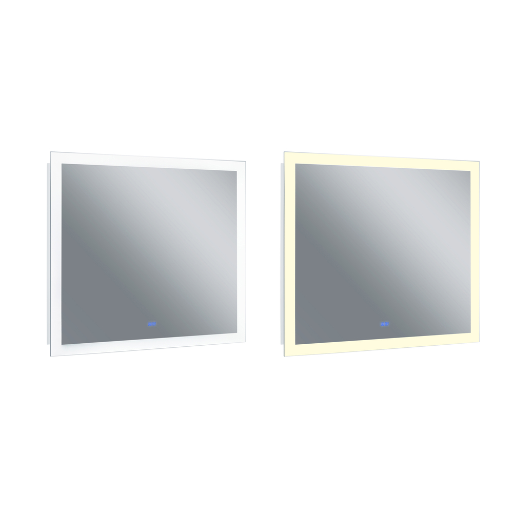 Abigail Rectangle Matte White LED 40 in. Mirror From our Abigail Collection