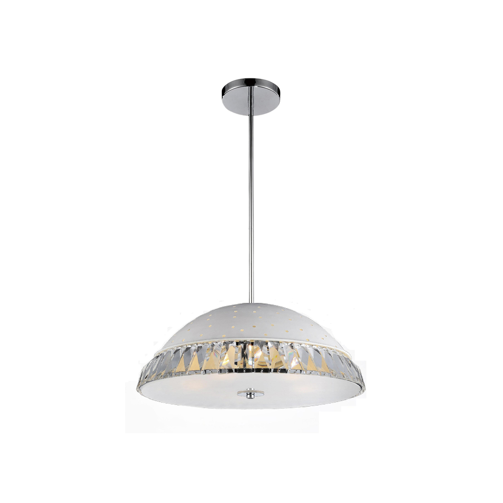 Dome 5 Light Down Chandelier With White Finish