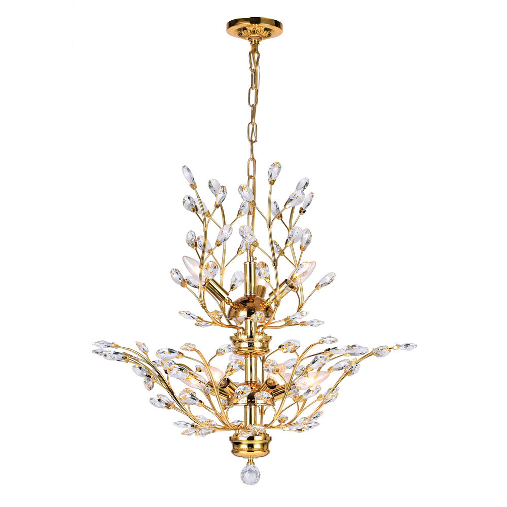 Ivy 9 Light Chandelier With Gold Finish