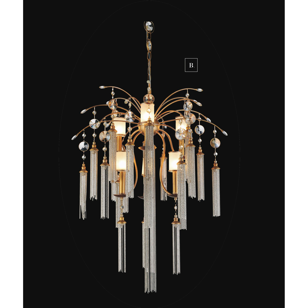 Chloe 7 Light Down Chandelier With French Gold Finish