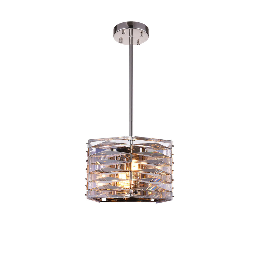 Squill 3 Light Down Mini Chandelier With Polished Nickel Finish