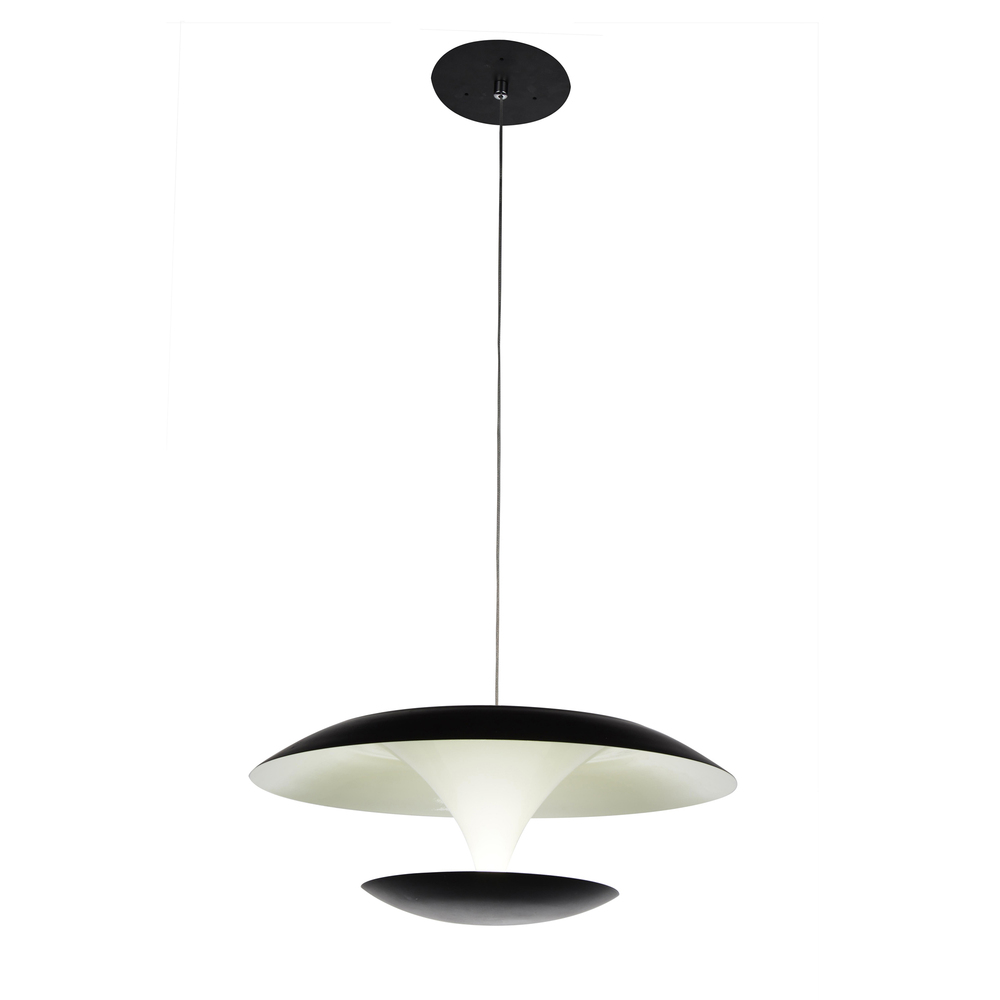 Aviva LED Down Pendant With Black & White Finish
