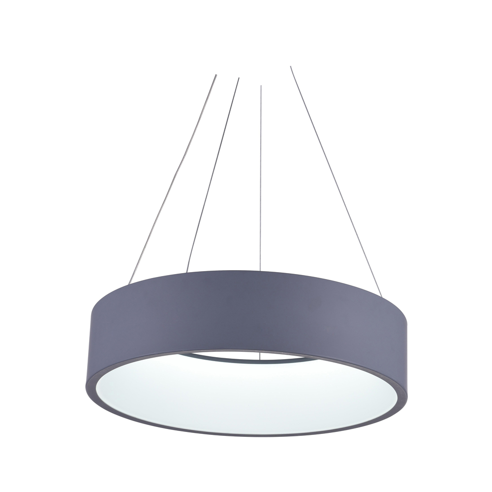Arenal LED Drum Shade Pendant With Gray & White Finish