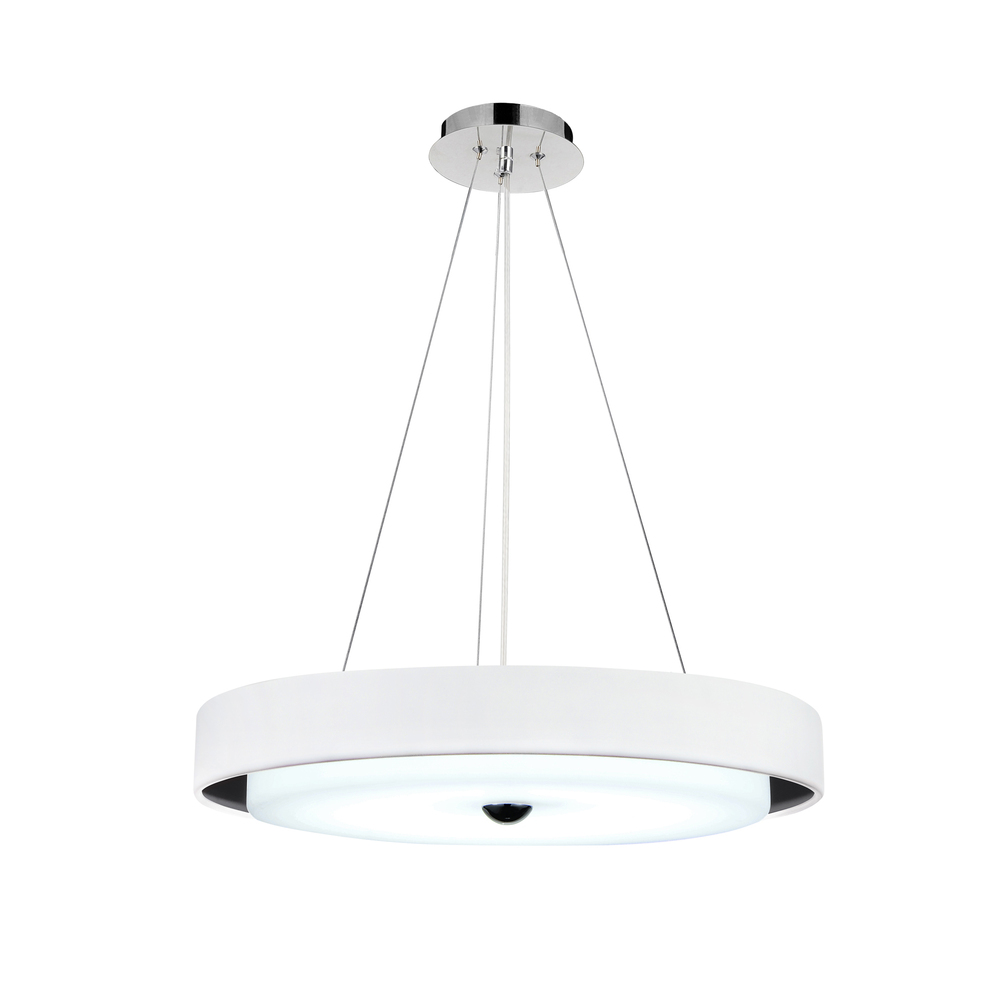 Aires LED Drum Shade Pendant With Black & White Finish
