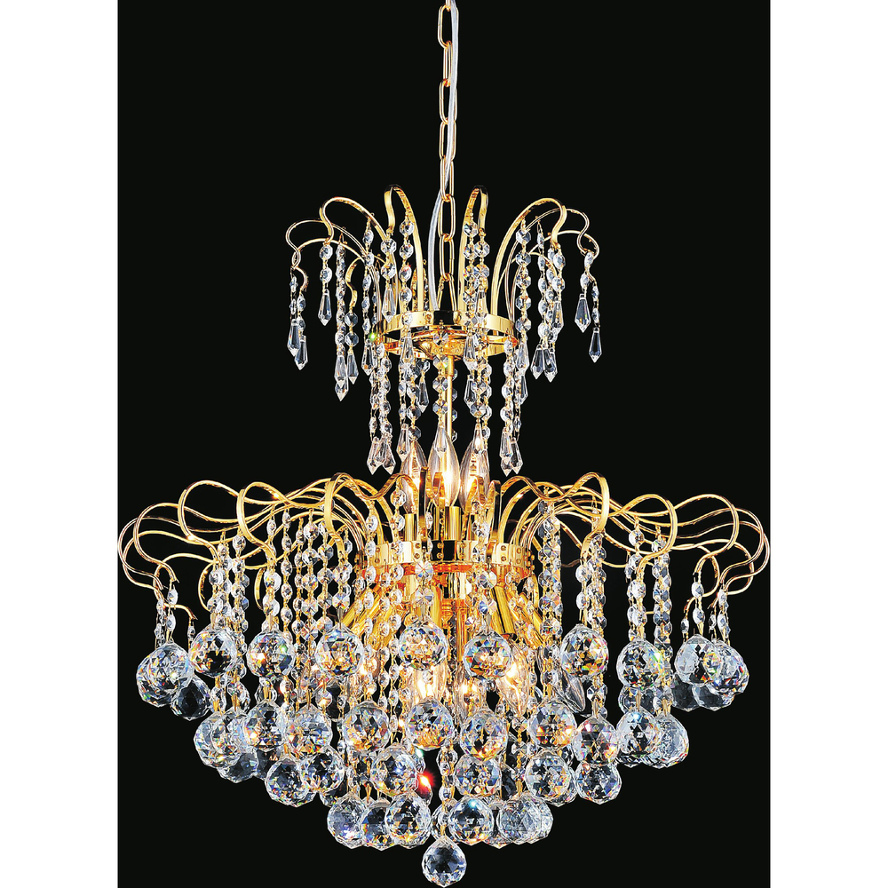 Uptown 9 Light Down Chandelier With Gold Finish