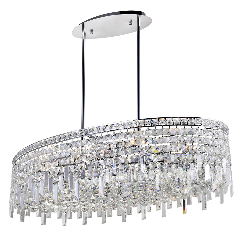 Colosseum 10 Light Down Chandelier With Chrome Finish