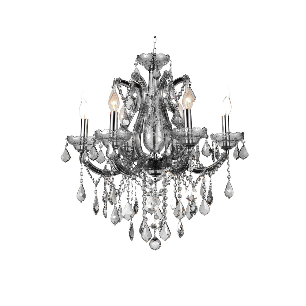 Maria Theresa 6 Light Up Chandelier With Chrome Finish