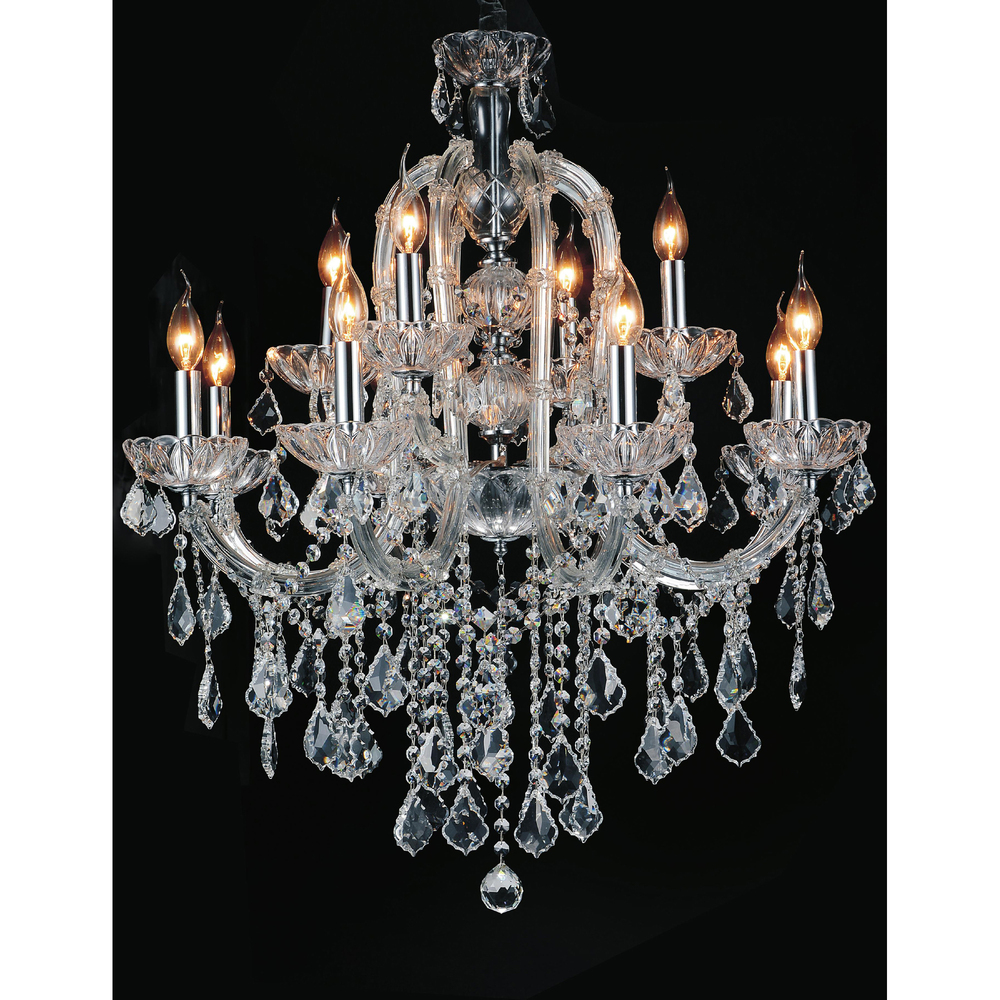 Cher 12 Light Up Chandelier With Chrome Finish