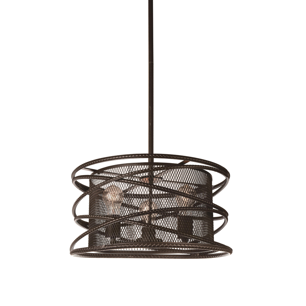 Darya 3 Light Up Chandelier With Brown Finish