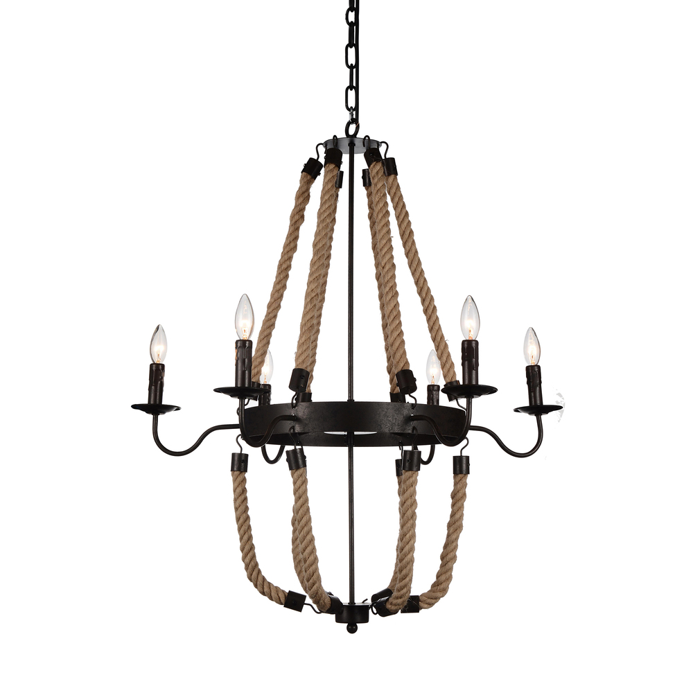 Dharla 6 Light Up Chandelier With Rust Finish