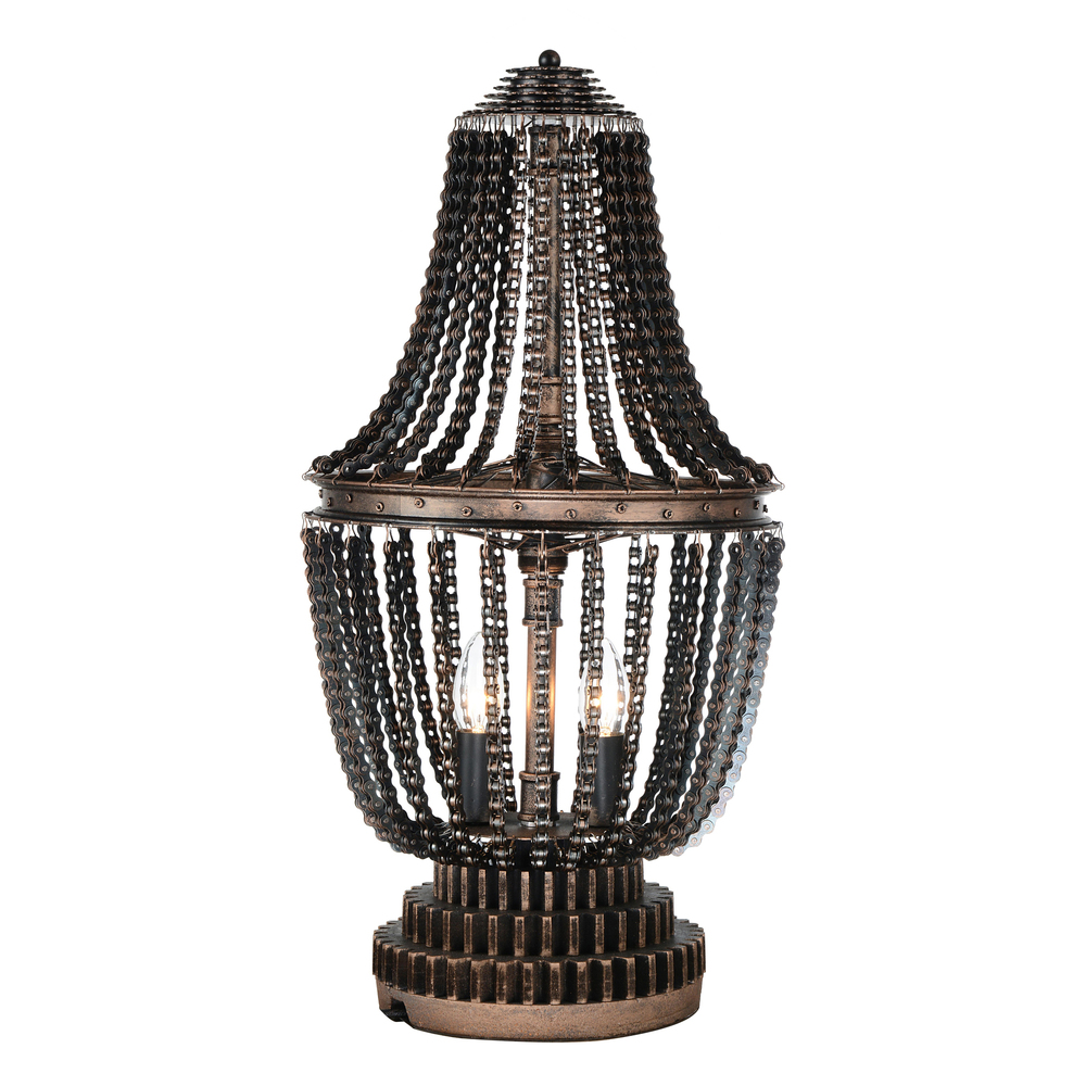 Kala 2 Light Table Lamp With Antique Bronze Finish