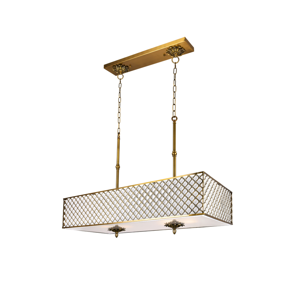 Gloria 6 Light Drum Shade Chandelier With French Gold Finish