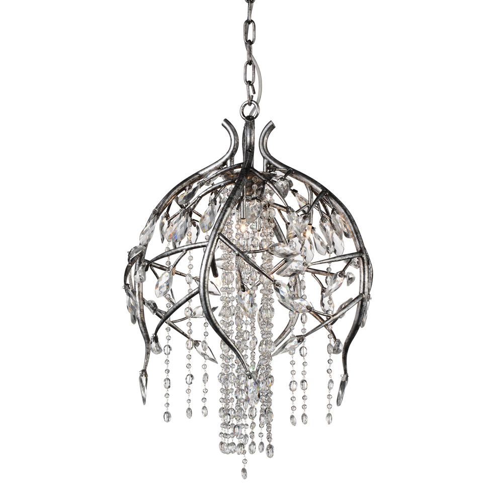 Mackay 6 Light Down Chandelier With Speckled Nickel Finish