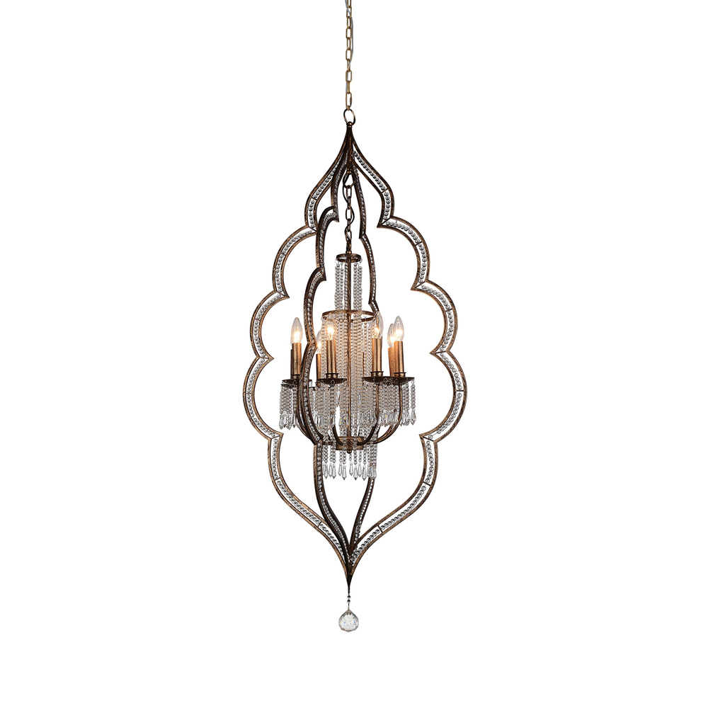 Seine 8 Light Up Chandelier With Champagne Finish
