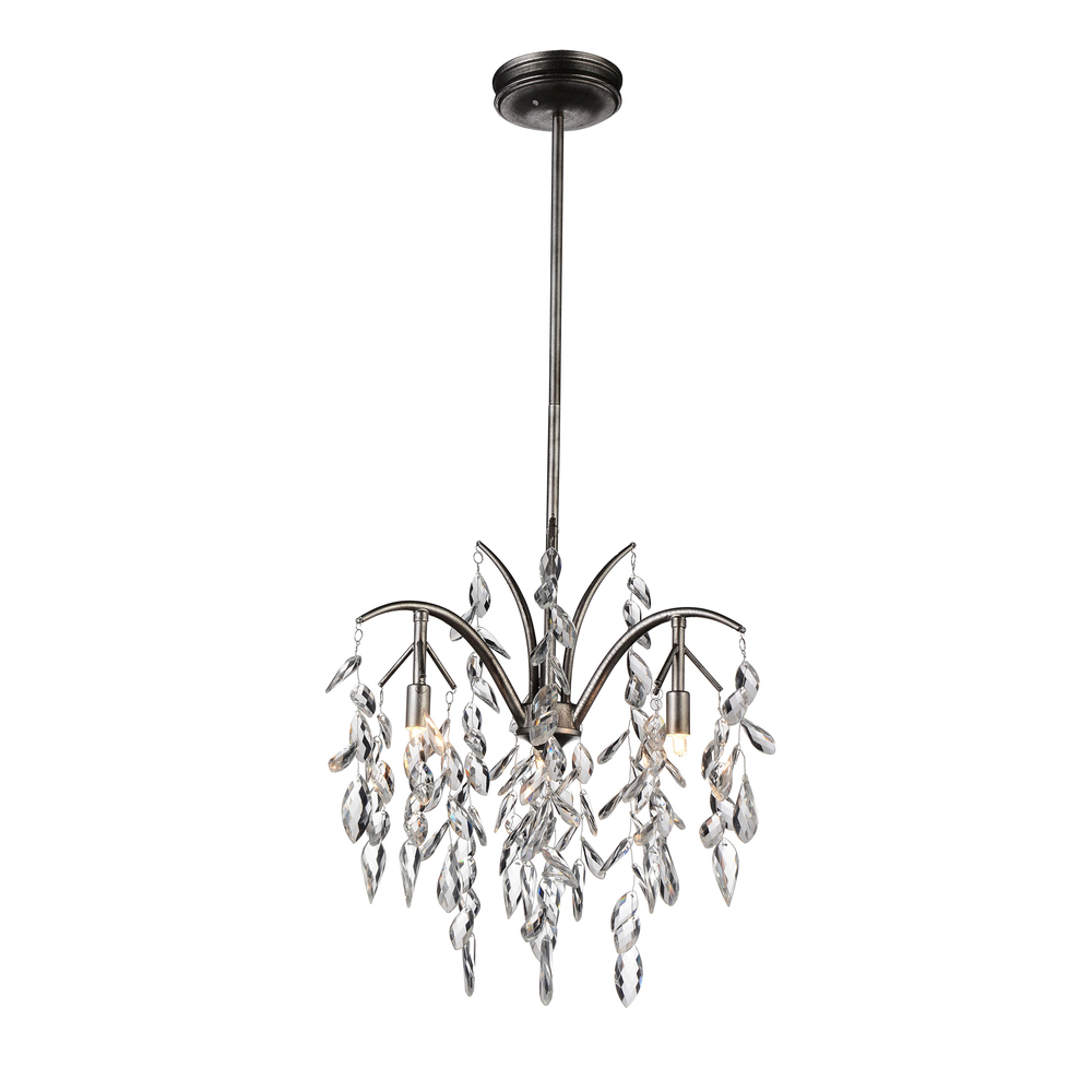 Napan 3 Light Down Chandelier With Silver Mist Finish