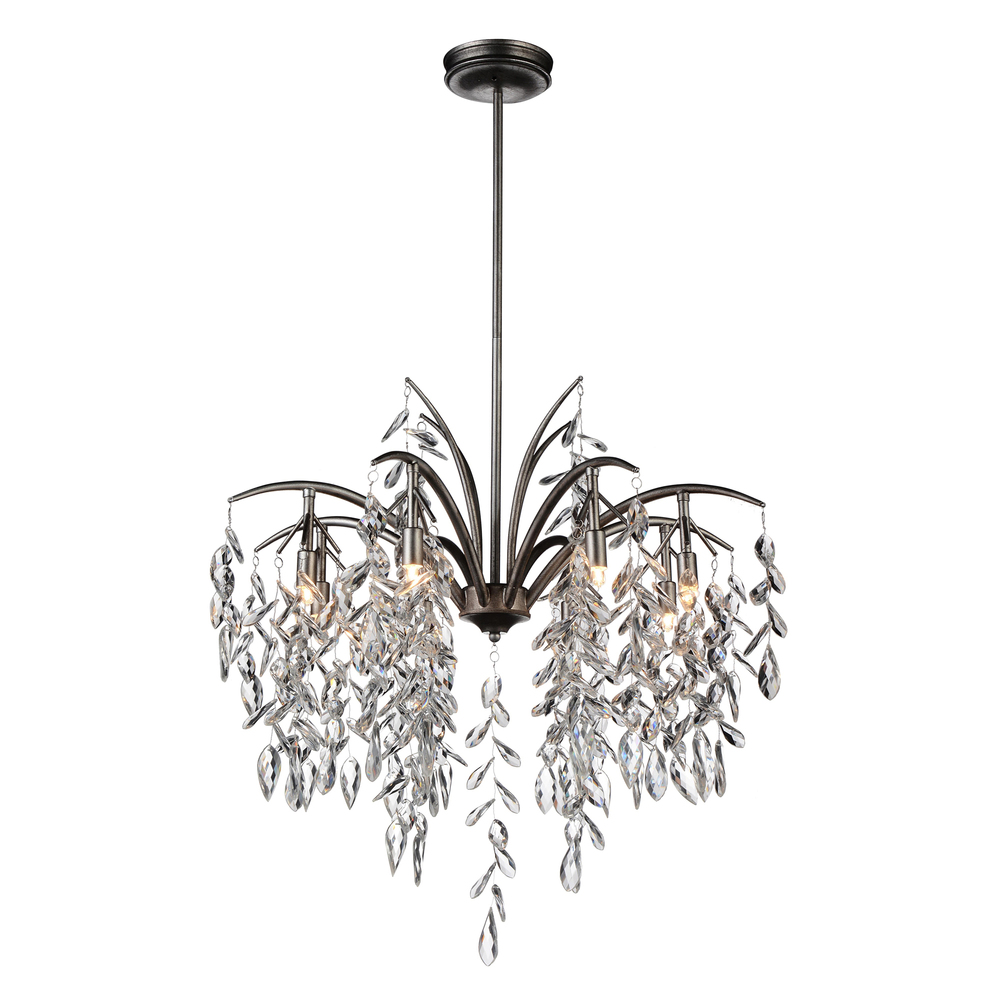 Napan 8 Light Down Chandelier With Silver Mist Finish