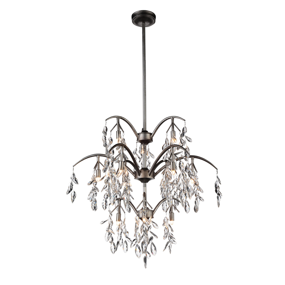 Napan 12 Light Down Chandelier With Silver Mist Finish
