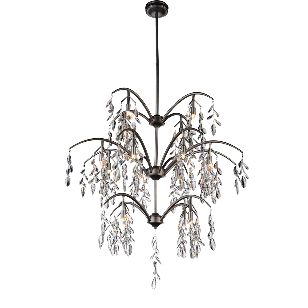 Napan 16 Light Down Chandelier With Silver Mist Finish