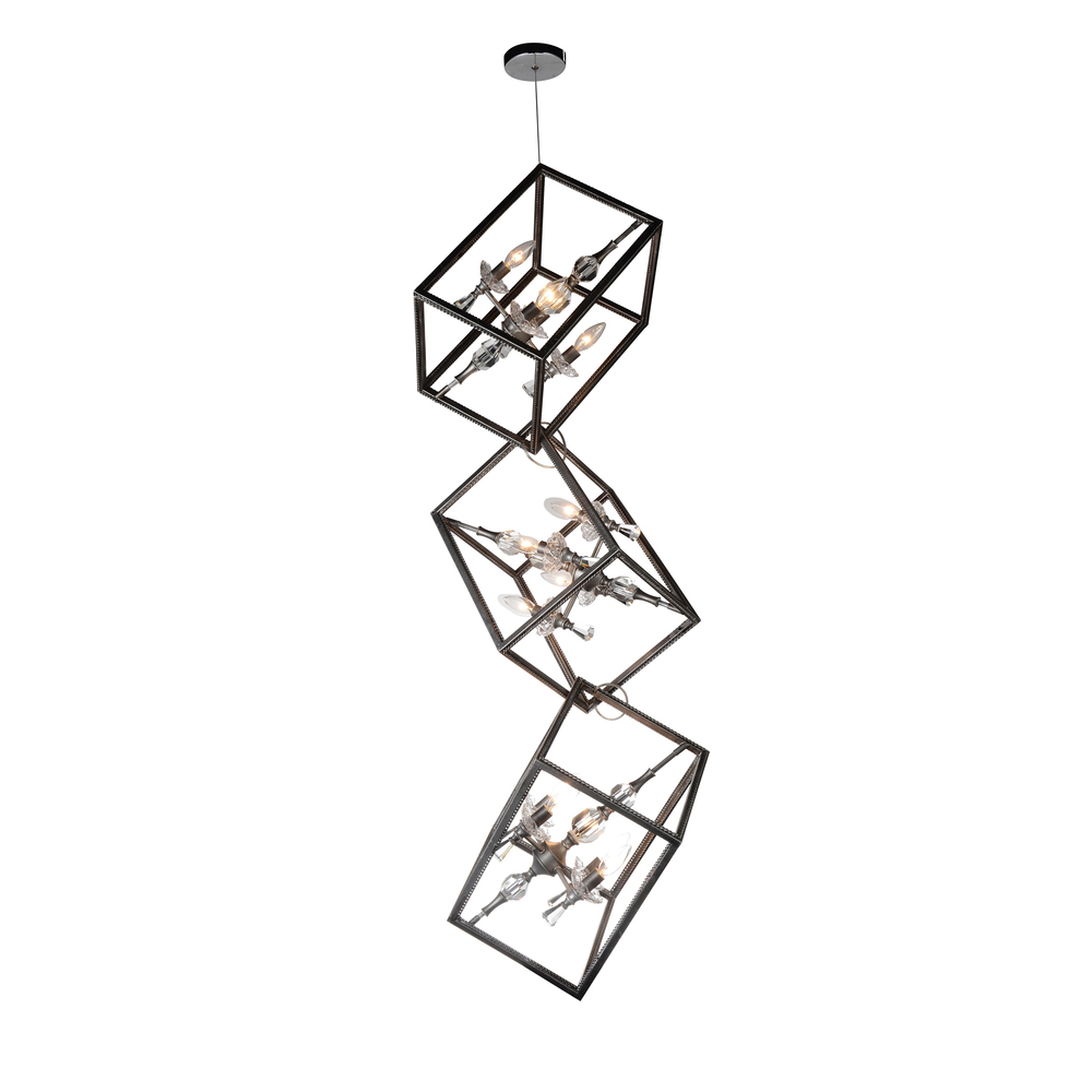 Tapi 12 Light Up Mini Chandelier With Luxor Silver Finish