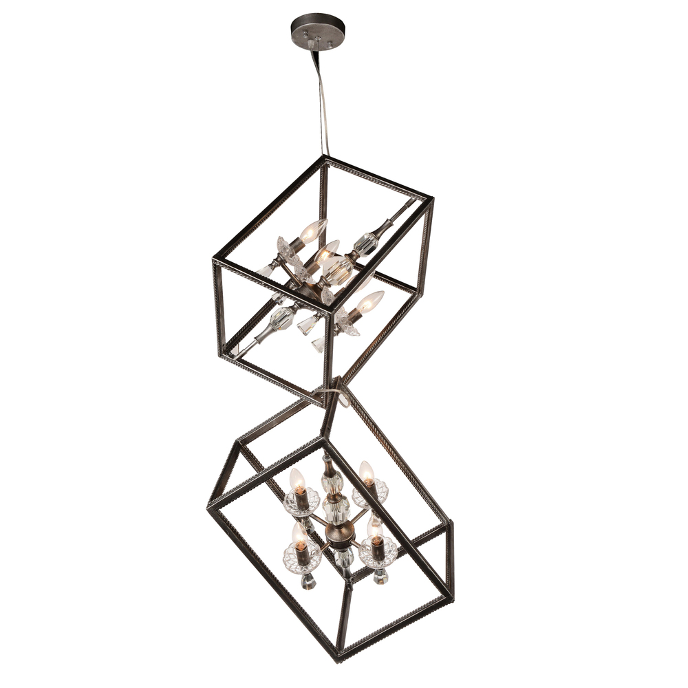 Tapi 8 Light Up Mini Chandelier With Luxor Silver Finish