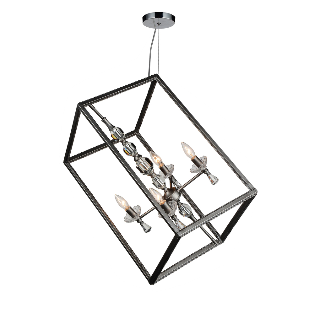 Tapi 4 Light Up Chandelier With Luxor Silver Finish