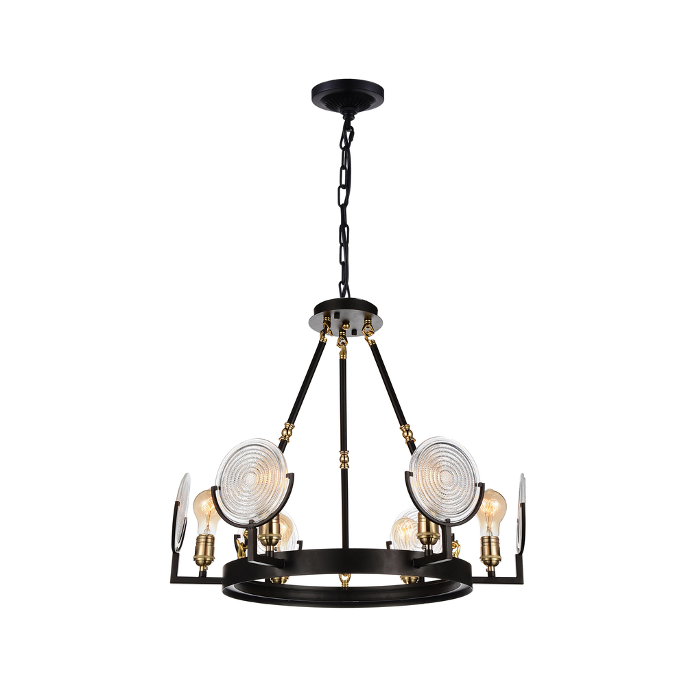 Bhima 6 Light Up Chandelier With Brown Finish