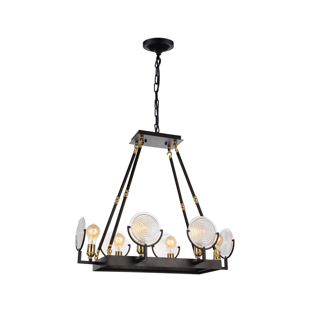 Bhima 6 Light Up Chandelier With Brown Finish