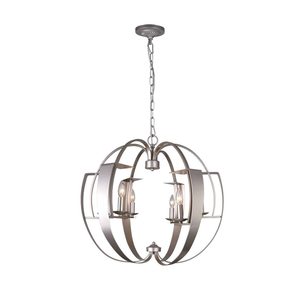 Verbena 6 Light Chandelier With Pewter Finish
