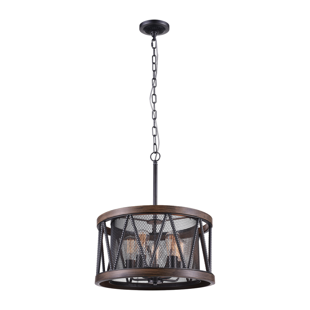 Parsh 5 Light Drum Shade Chandelier With Pewter Finish