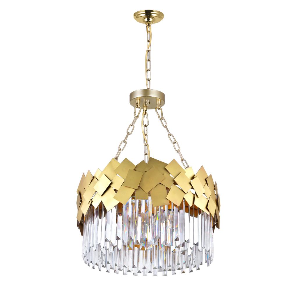 Panache 6 Light Down Chandelier With Medallion Gold Finish