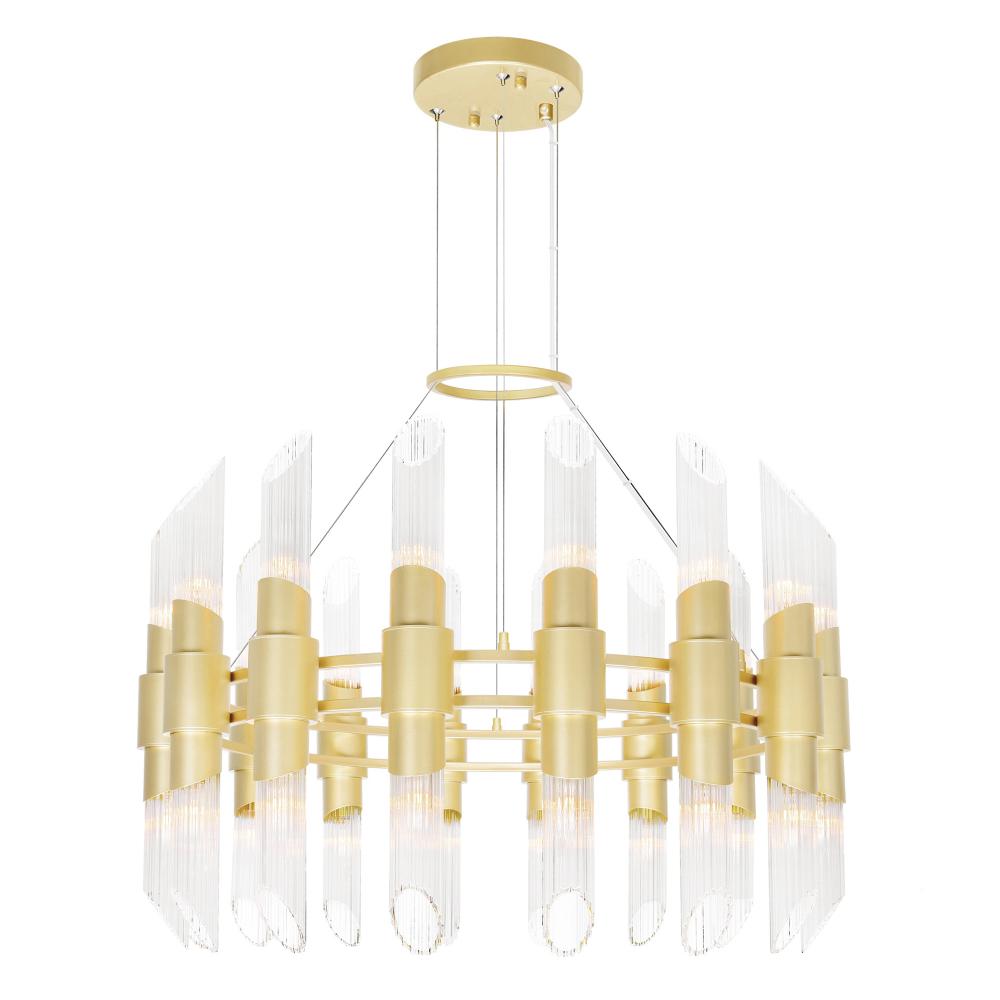Croissant 32 Light Chandelier With Satin Gold Finish