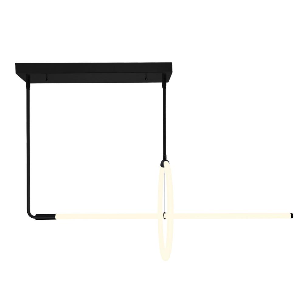 Hoops 2 Light LED Chandelier With Black Finish