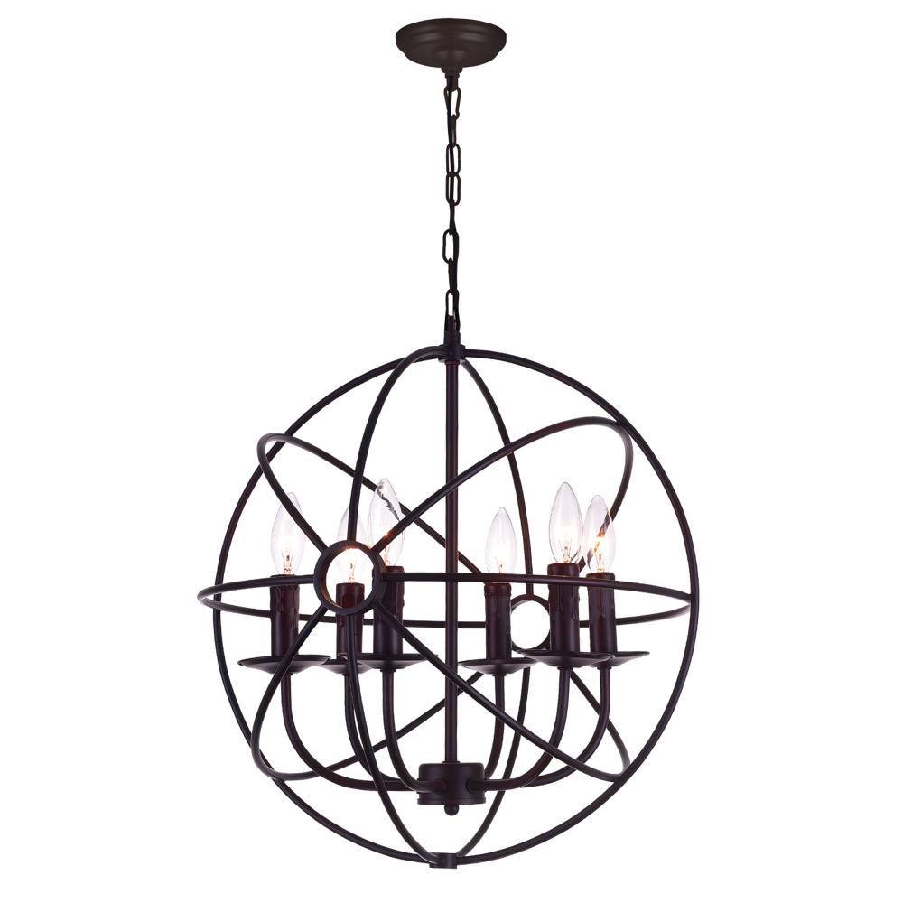 Arza 6 Light Up Chandelier With Brown Finish