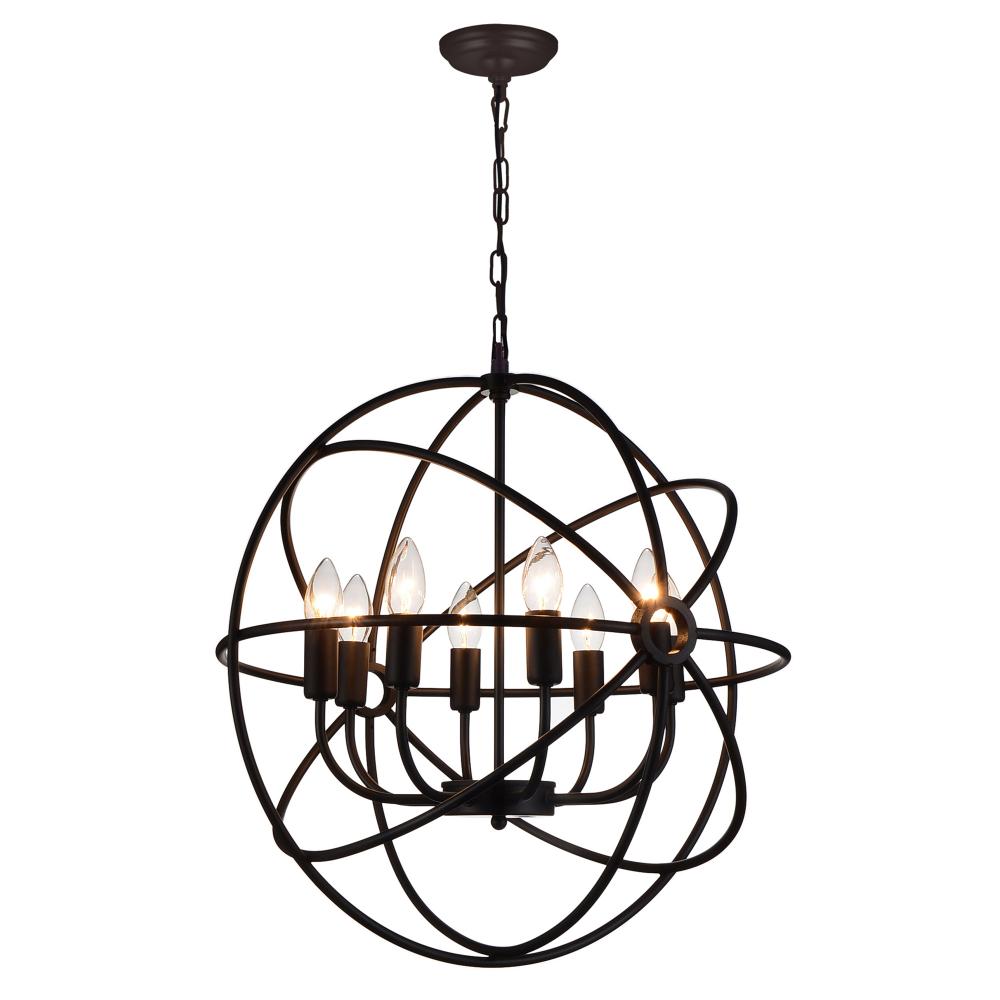 Arza 8 Light Up Chandelier With Brown Finish