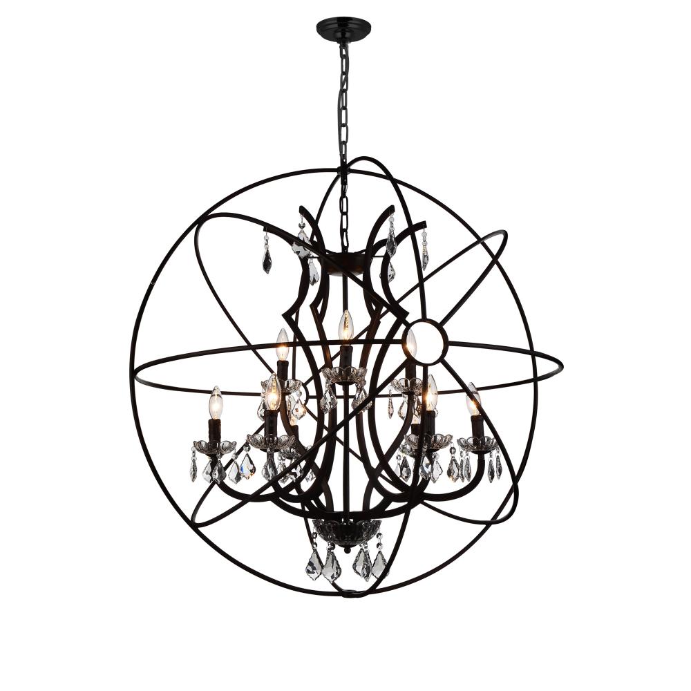Campechia 9 Light Up Chandelier With Brown Finish